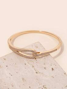 1件简约金色锆石手链，时尚珠宝，女士礼物 - 金黃色 - 查看 2