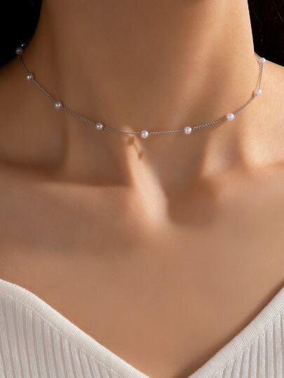 imoli Faux Pearl Decor Necklace