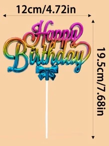 1 Bánh Nhựa Nước Quai, Hiện Đại Ombre Nơ & Chữ Cái Hình Bánh Hàng Đầu Trang Trí Tiệc Sinh Nhật - Nhiều màu - Xem 3