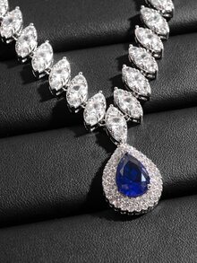 cái/bộ Sang Trọng Đính Đá Cubic Zirconia Trang Trí Hình Giọt Nước Bộ Trang Sức Dành Cho Nữ Dự Tiệc - Nhiều màu - Xem 4