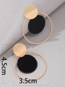 imoli Round Drop Earrings - Black - View 8