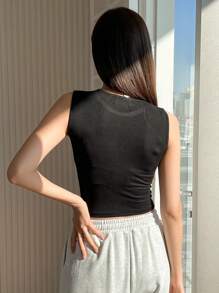 DAZY Top sans manches court unicolore