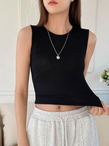 DAZY Top sans manches court unicolore
