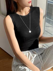 DAZY Top sans manches court unicolore