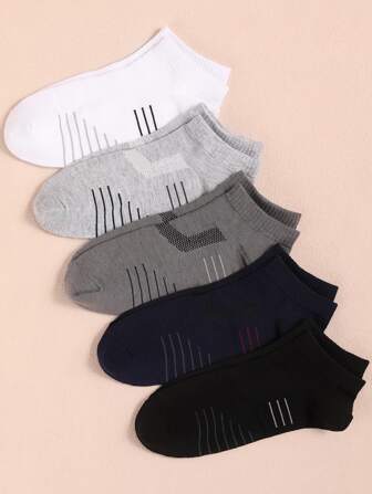 Männer 5 Paar Knöchelsocken mit Streifen Muster