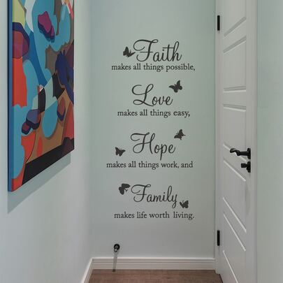 1pc Quote Wall Stickers Home Decoration Wall Sticker, Decor For Living Room, Class Room, Back To School Supplies, Stickers, Wall Decal, Vinyl Decal For Home Decorations, Spring Decoration Items Refresh Your Home, Rama Decoration Stickers Gifts Birthday Graduation