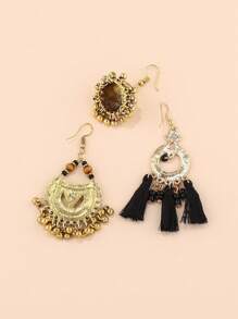 3 cặp/Bộ Hoa tai tua rua Hoa tai thả - Nhiều màu - Xem 2