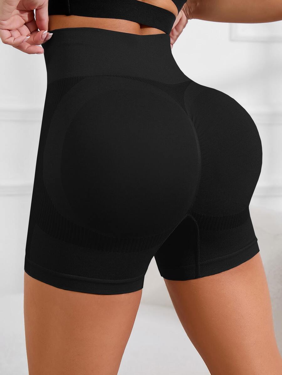 Easithlete Quần short thể thao eo rộng Quần short co giãn - màu đen - Xem 1