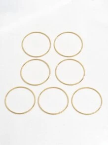 7pcs/set Fashionable Stainless Steel Minimalist Bangle For Women For Daily Decoration