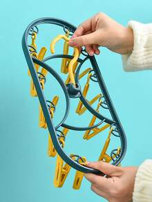 1 pieza tendedero de plástico, tendedero de calcetines nórdicos de dos tonos para el hogar - Multicolor - Ver 4