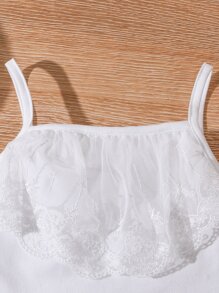 Girls Cami Top & Button Front Skirt - Red and White - View 4