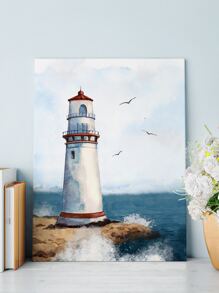 1 Sợi Hóa Học Đóng Khung Tranh Hiện Đại Ngọn Hải Đăng Hoa Văn Treo Tường Tranh Nghệ Thuật Cho Trang Trí Tường Nhà - Nhiều màu - Xem 2