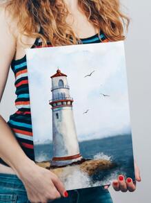 1 Sợi Hóa Học Đóng Khung Tranh Hiện Đại Ngọn Hải Đăng Hoa Văn Treo Tường Tranh Nghệ Thuật Cho Trang Trí Tường Nhà - Nhiều màu - Xem 5