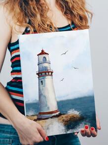 1 Sợi Hóa Học Đóng Khung Tranh Hiện Đại Ngọn Hải Đăng Hoa Văn Treo Tường Tranh Nghệ Thuật Cho Trang Trí Tường Nhà - Nhiều màu - Xem 6