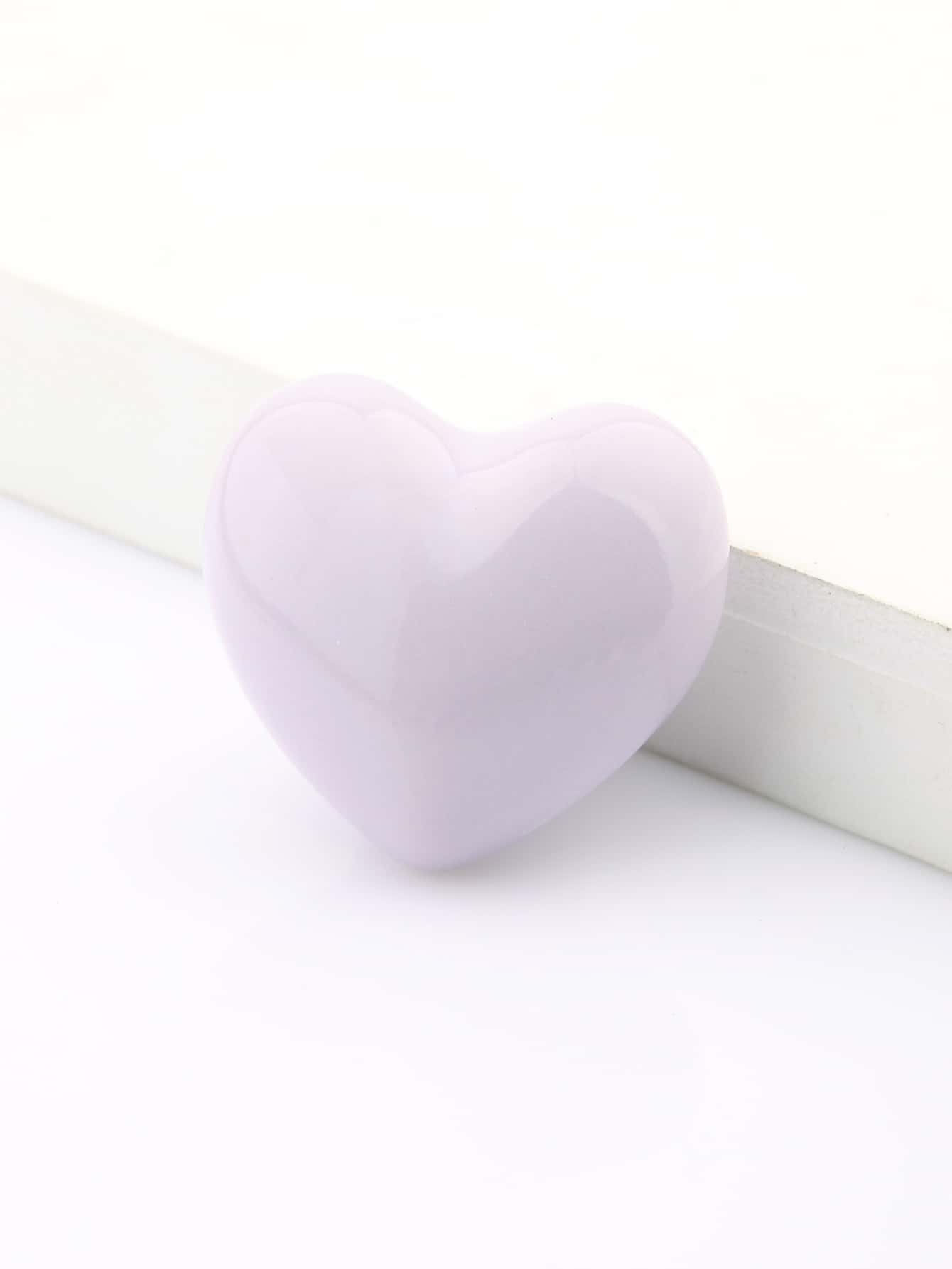 1 Núm Ngăn Kéo Hình Trái Tim, Tay Cầm Ngăn Kéo Bằng Sứ Đơn Giản Màu Trơn Cho Hộ Gia Đình - Màu tím - Xem 1