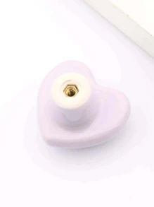 1 Núm Ngăn Kéo Hình Trái Tim, Tay Cầm Ngăn Kéo Bằng Sứ Đơn Giản Màu Trơn Cho Hộ Gia Đình - Màu tím - Xem 2