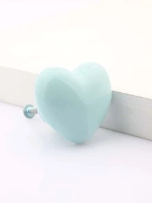 1pc Porcelain Drawer Knob, Heart Shaped Drawer Handle For Home - Mint Green - View 7
