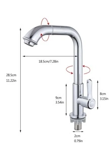 1pc Stainless Steel Kitchen Faucet, Classic Bib Tap For Kitchen - Silver - View 7