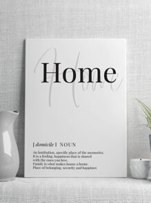 1入組化學纖維裱框畫現代標語圖案牆藝術畫適用於家居牆壁裝飾