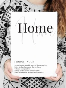 1入組化學纖維裱框畫現代標語圖案牆藝術畫適用於家居牆壁裝飾