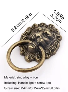 Vintage Lion Design Drawer Knob - Bronze - View 6