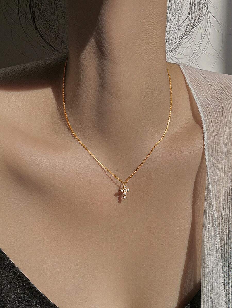 1 Vòng Cổ Thời Trang Đính Kim Cương Giả Túi Đeo Chéo Cho Nữ Cho Cuộc Sống Hàng Ngày - Vàng - Xem 1