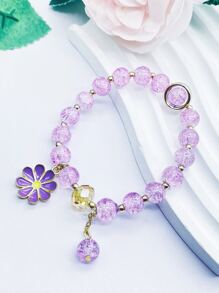 1入組波西米亞花朵掛飾串珠手鏈適用於女士適合派對 - 彩色 - 查看 2