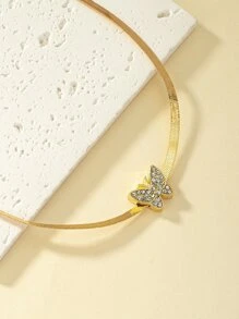 Hợp Kim Kẽm Thời Trang Đá Bướm Trang Trí Vòng Cổ Cho Nữ Cho Kỳ Nghỉ - Vàng - Xem 4