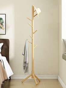 1pc Wood Hanger, Japanese Style Clothes Hanger For Home - Brown - View 1