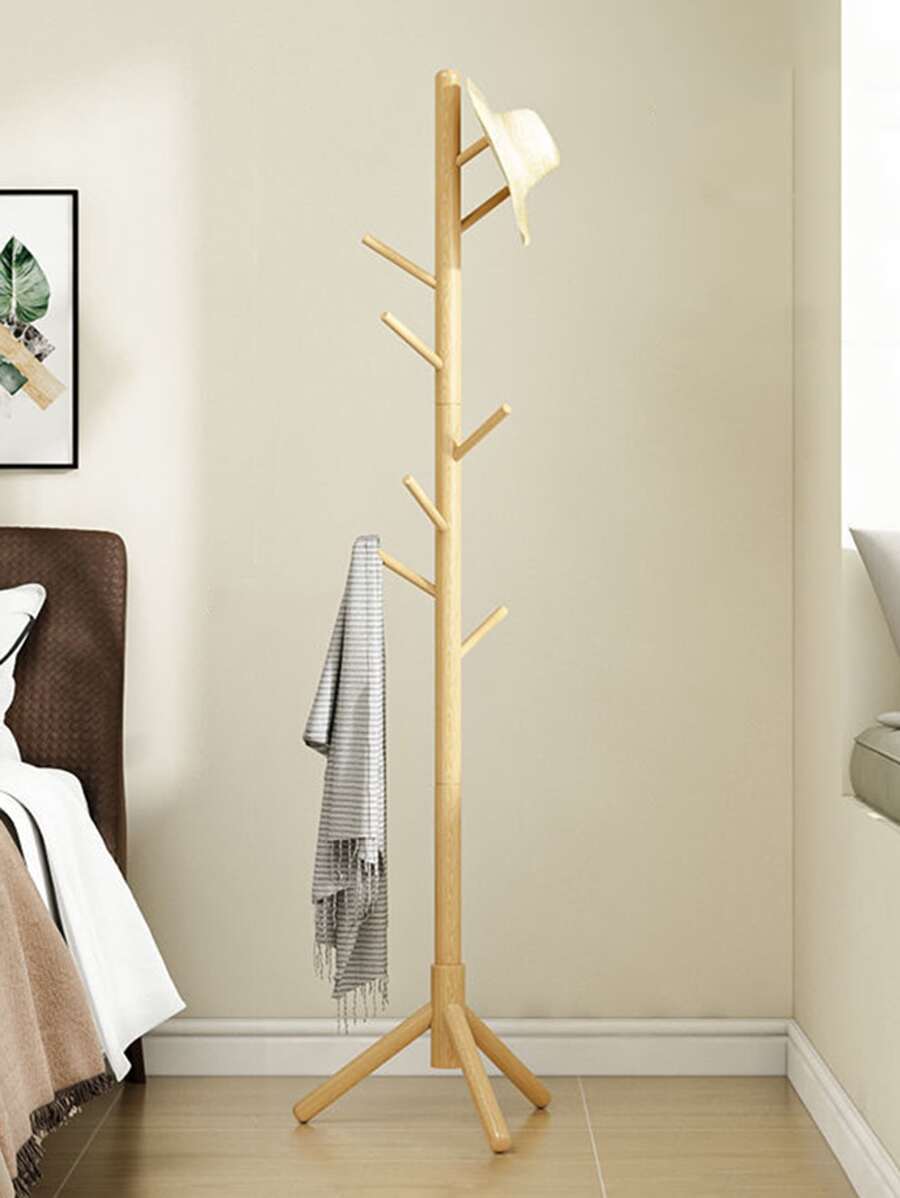 1pc Wood Hanger, Japanese Style Clothes Hanger For Home - Brown - View 1