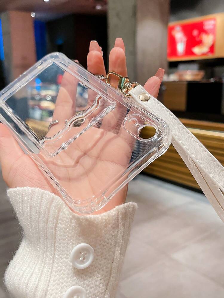 Funda de celular transparente con con ranura de tarjeta & Acollador - transparente - Añade 4