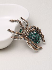 1入組魅力四射水鑽裝飾蜘蛛設計胸針適合女士適合派對 - 綠色 - 查看 3