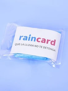 1pc PE Raincoat, Minimalist Blue Rain Jacket For Outdoor - Blue - View 8