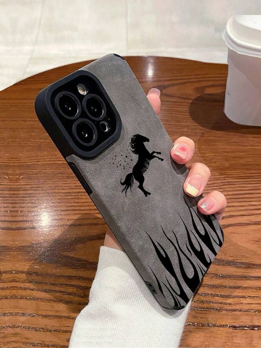 馬圖案防摔手機殼 - 灰色 - 查看 1