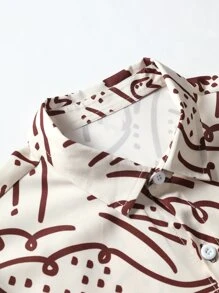 Manfinity RSRT 男士滿版印花襯衫和腰部抽繩短褲 - 彩色 - 查看 8