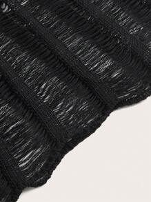ROMWE Star Pattern Ripped Halter Knit Top - Black - View 4