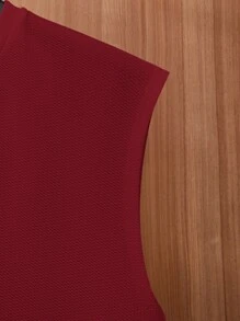 Manfinity VCAY Men Letter Patched Tank Top - Burgundy - View 6