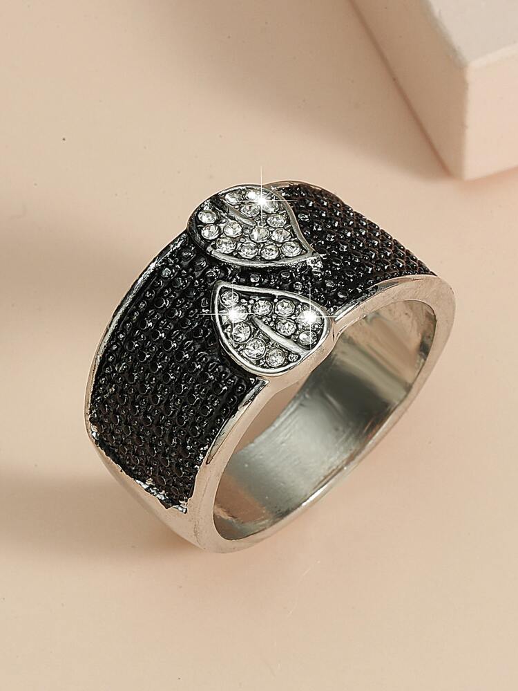 Rhinestone Leaf Decor Ring - Multicolor - View 3