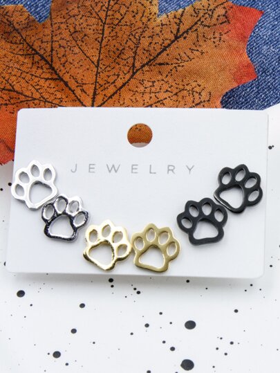 اقراط مسماري بتصميم مخلب 6 قطع