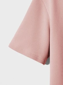 Manfinity VCAY Män Casual Enkel Solid T-shirt med rund hals - Babyrosa - Visa 6