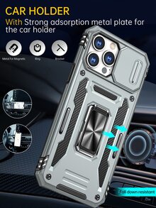 Vỏ điện thoại từ tính có giá đỡ nhẫn - Màu Xám nhạt - Xem 6