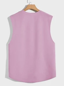 Manfinity VCAY Men Letter Patched Detail Tank Top - Lilac Purple - View 4