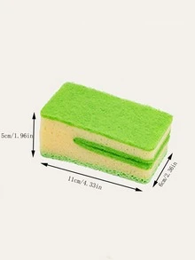 Esponja de limpieza de plástico de 1 pieza, estropajo moderno de Color aleatorio para el hogar - Multicolor - Ver 3
