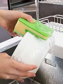 Esponja de limpieza de plástico de 1 pieza, estropajo moderno de Color aleatorio para el hogar - Multicolor - Ver 8