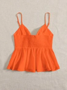 Soleia Knot Front Cami Top - Orange - View 2