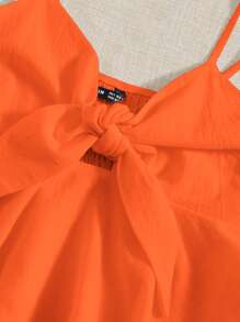 Soleia Knot Front Cami Top - Orange - View 5