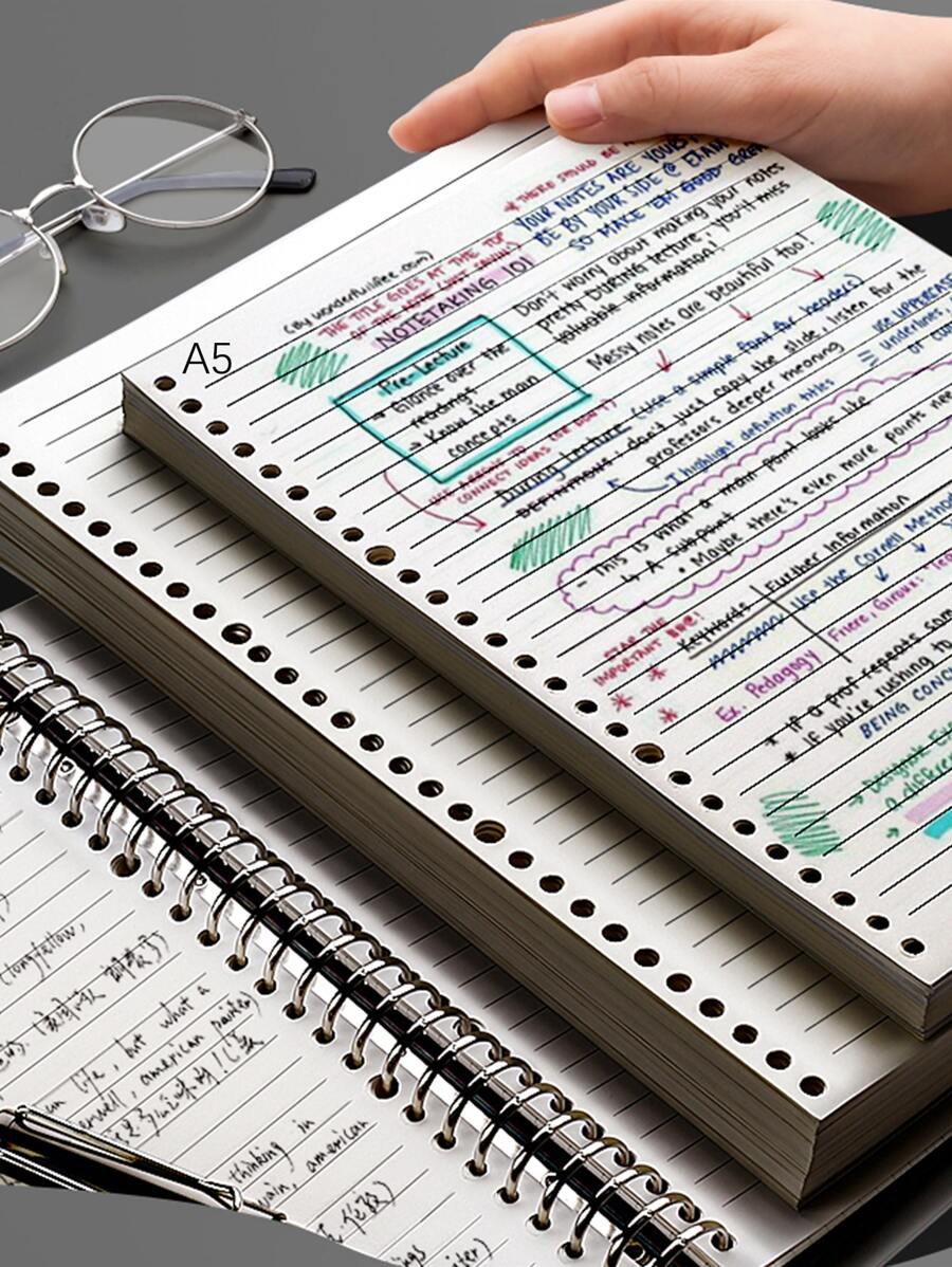 60 hojas página interior de hojas sueltas de 20 agujeros