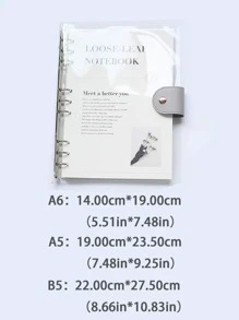 1 pieza Cuaderno con hoja suelta con estampado de slogan - Plateado - Ver 4