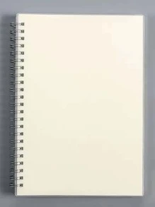 1pc Plain Spiral Notebook - White - View 1