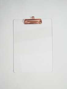 1pc Clear A4 Clipboard Back To School,Back To School,School Supplies - Clear - View 1
